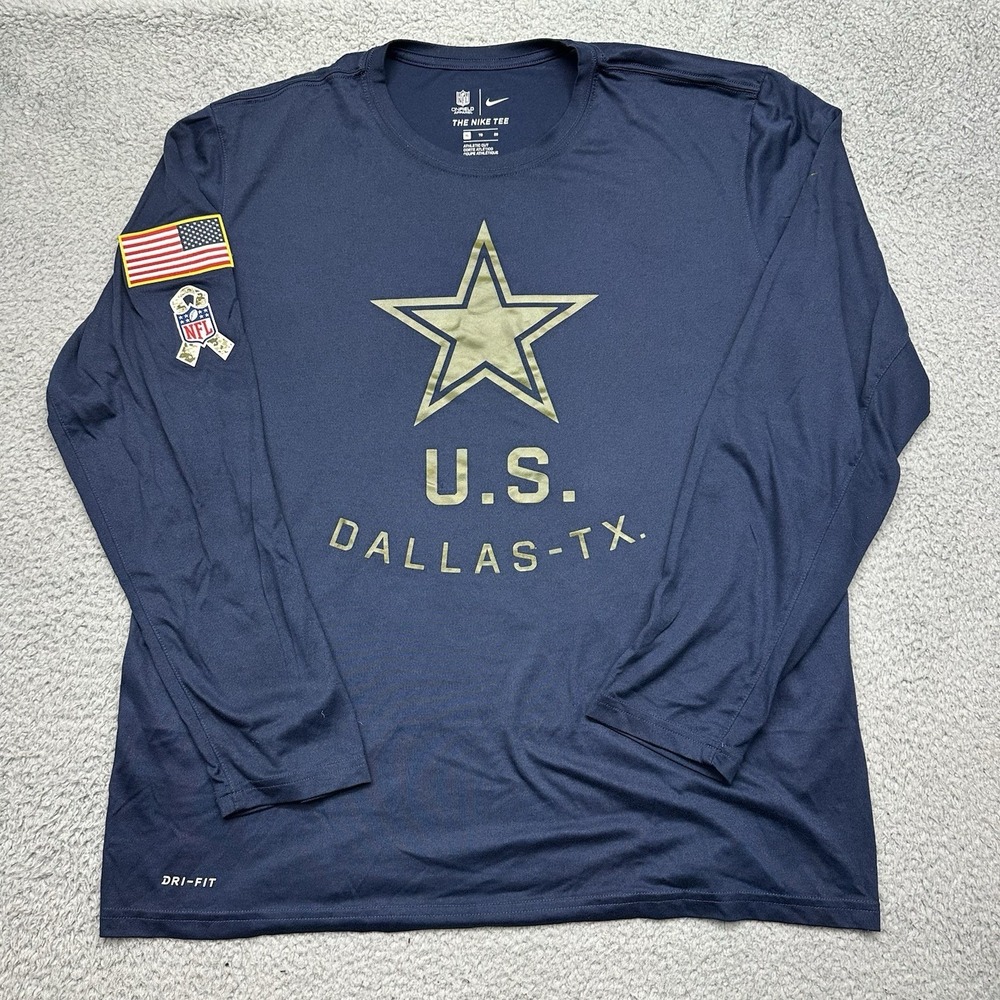 The Nike Tee Dri-Fit 923861-419 Mens XL Dallas Cowboys NFL OnField L/S STS Shirt